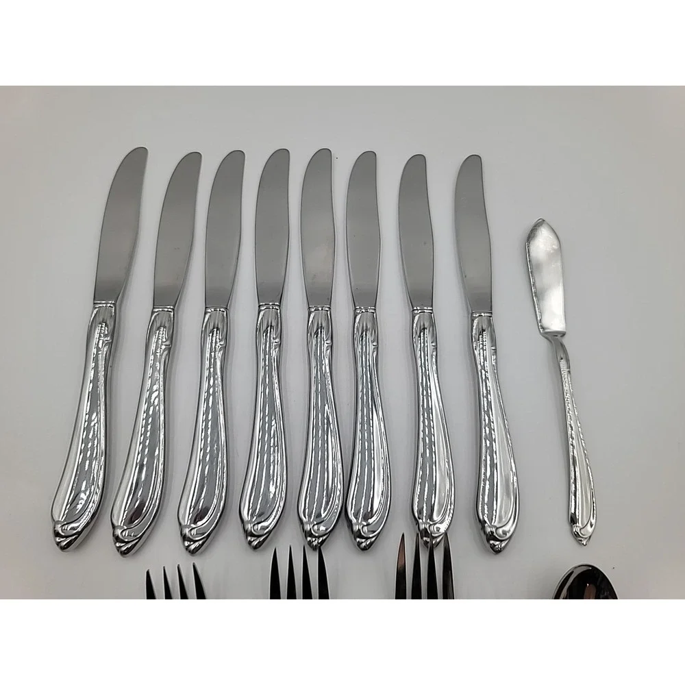 17pcs Oneida Oneidacraft Deluxe SHASTA Stainless‎ Flatware Knives Forks Spoon